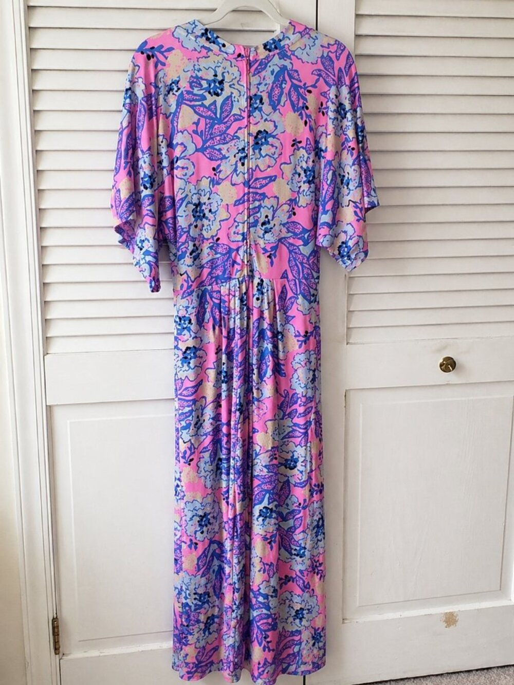 Lilly Pulitzer Wisteria Maxi Dress Size 16 Totally Koalafied Pink Blue Floral - Picture 6 of 7